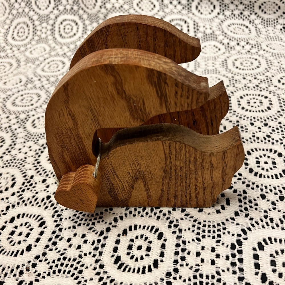 Vintage Wooden Goose Geese Cutout Napkin Holder Heart | Cottage